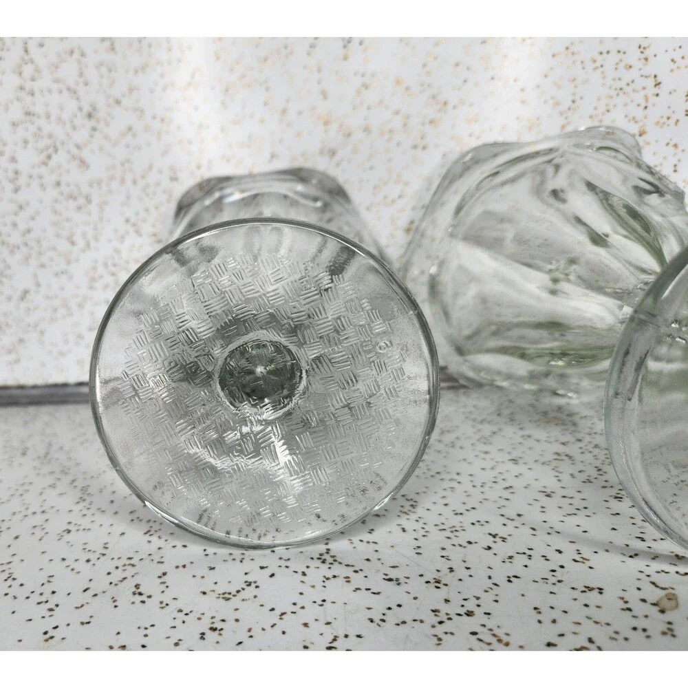 3x Anchor Hocking 1960s Tulip Ice Cream Sundae Dessert Glasses Stem Foot 6